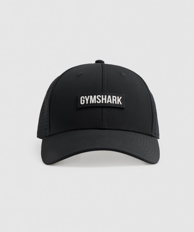 Gymshark Mesh Snapback Caps Black | CA 150N7D